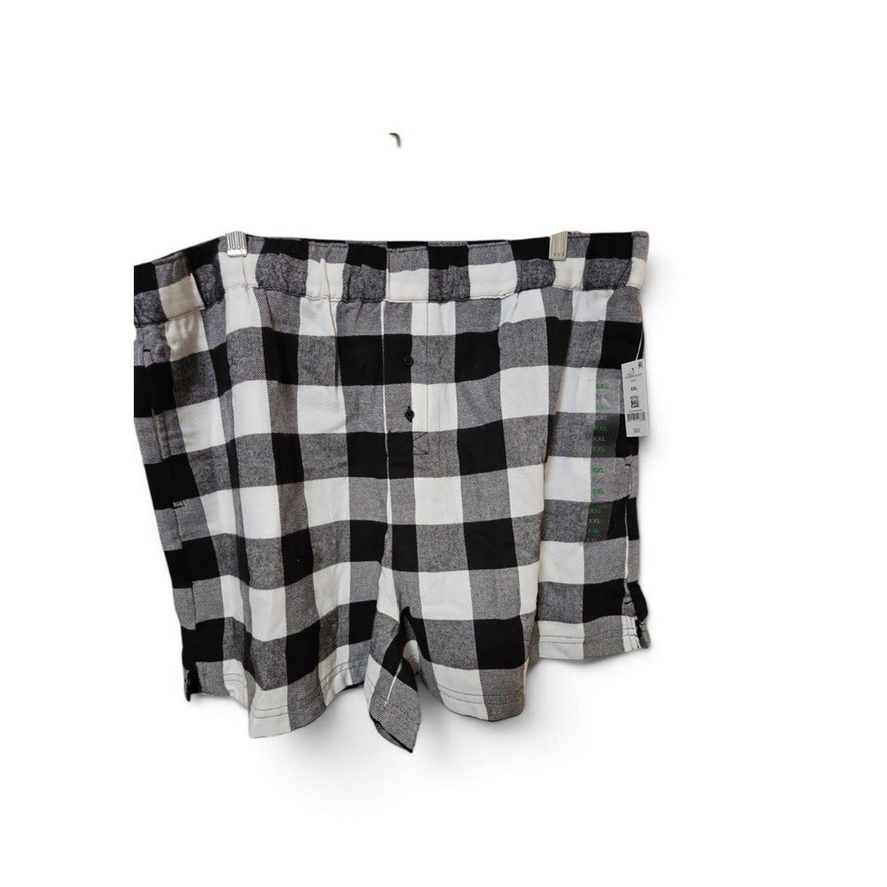 Dip Mens Buffalo Plaid Pajama Shorts Black White XXL NWT 0463